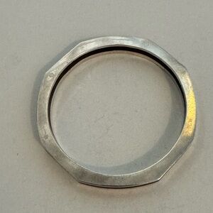 Sterling Silver Wood Inlay Bangle Bracelet